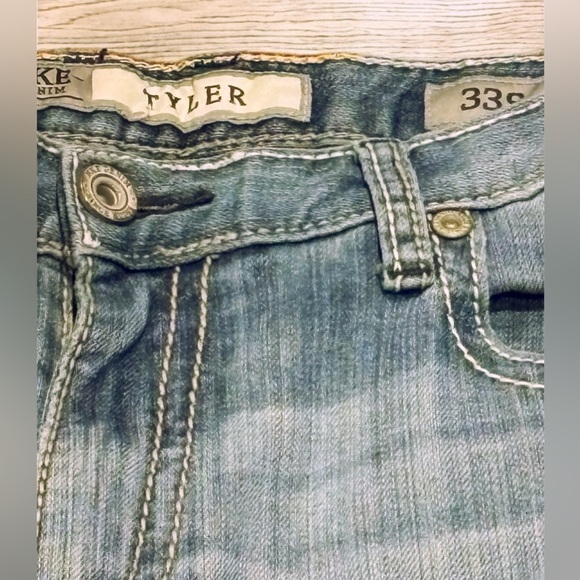 Buckle BKE Tyler Jeans Straight Leg Medium Wash Blue Denim Distressed Stretch33S - Picture 6 of 16